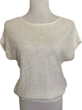 LOFT Relaxed White Short Sleeve Twisted BackTee Size XS